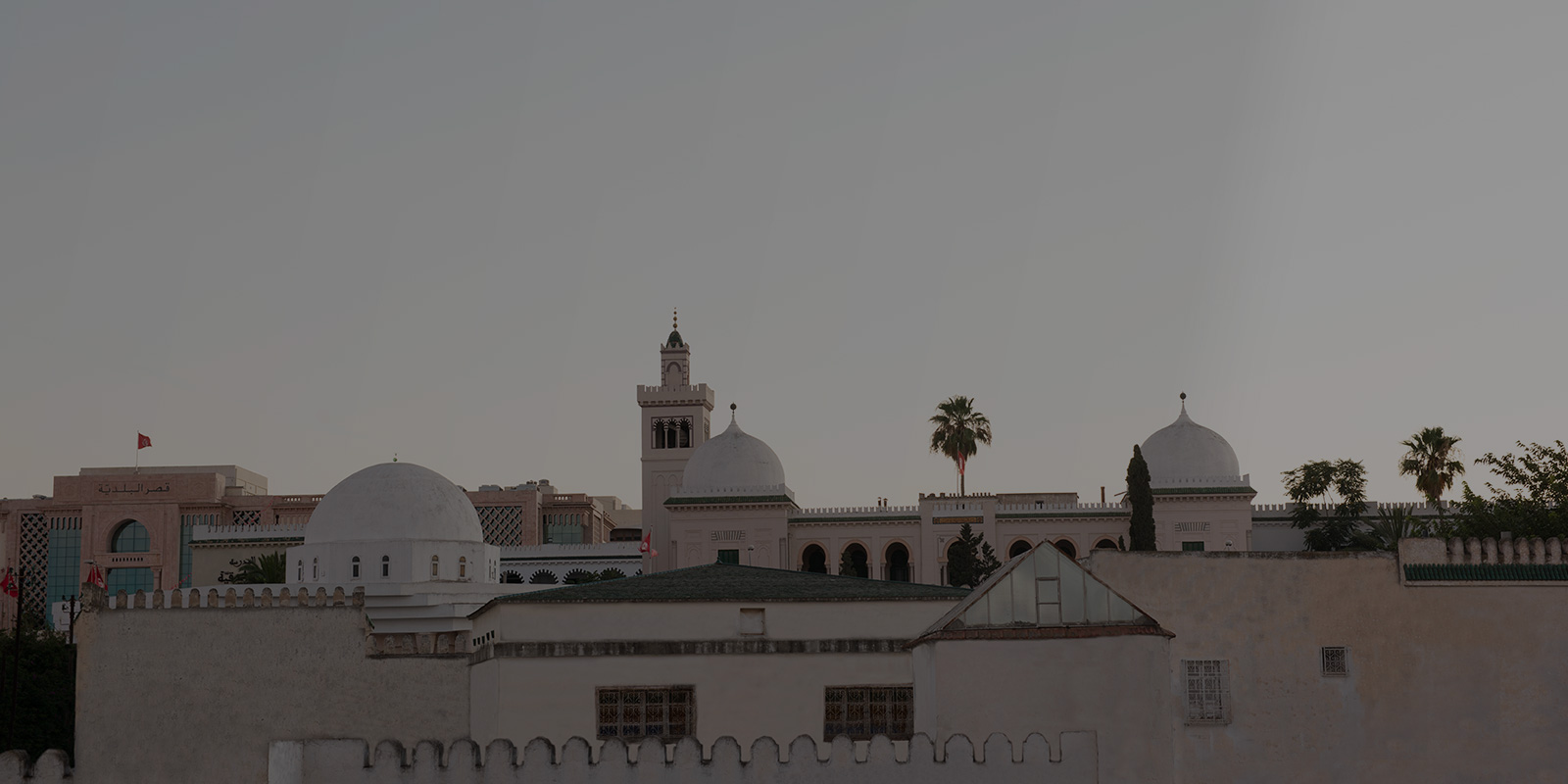 Tunis Bab medina at night