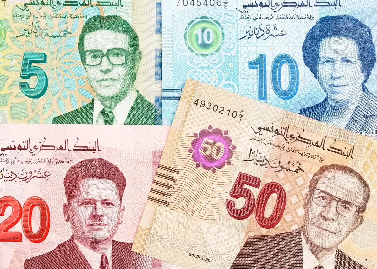 Tunisian dinar banknotes — a closed currency