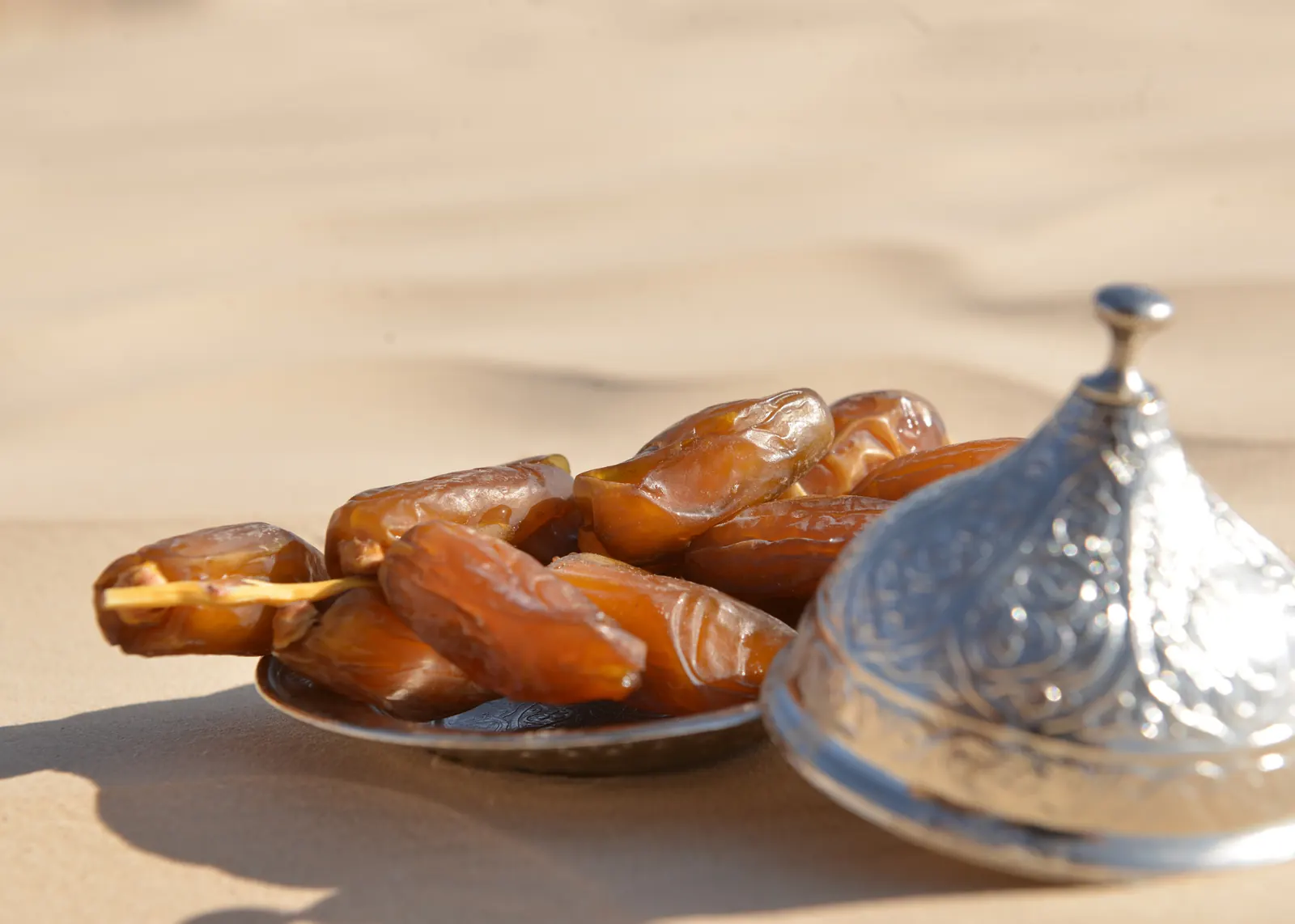 Fresh Tunisian dates on the branch
