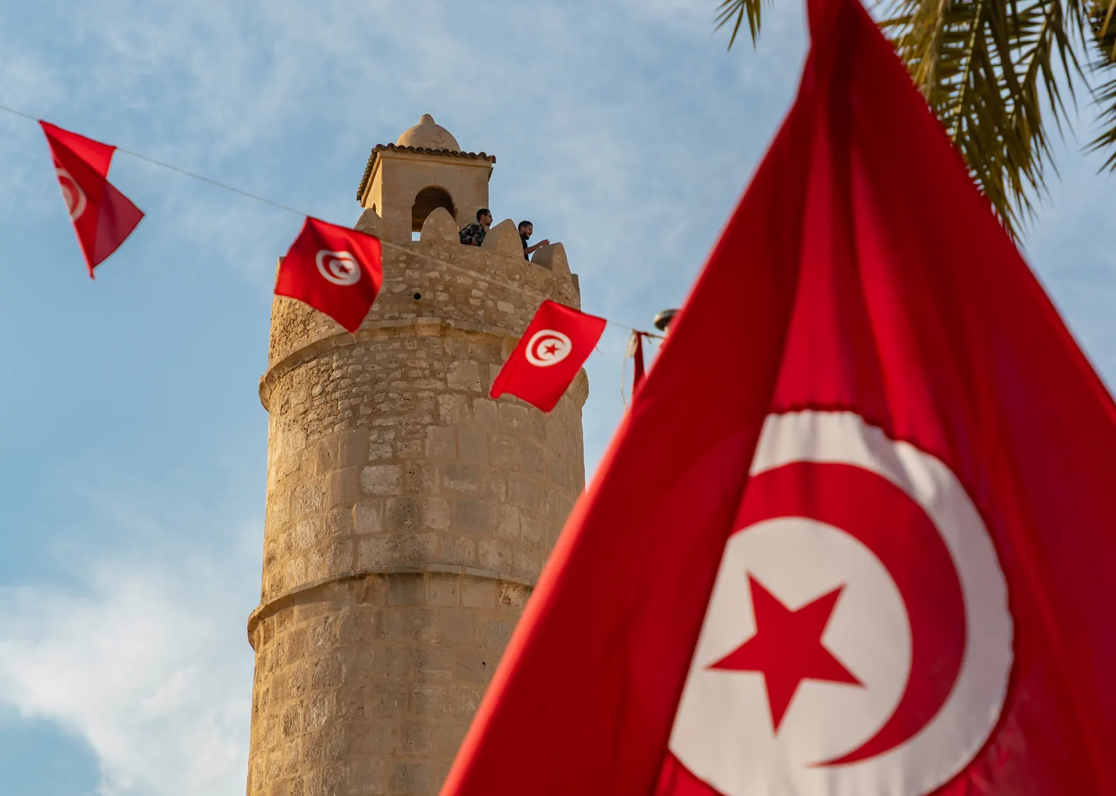 Tunisian flag above Kairouan