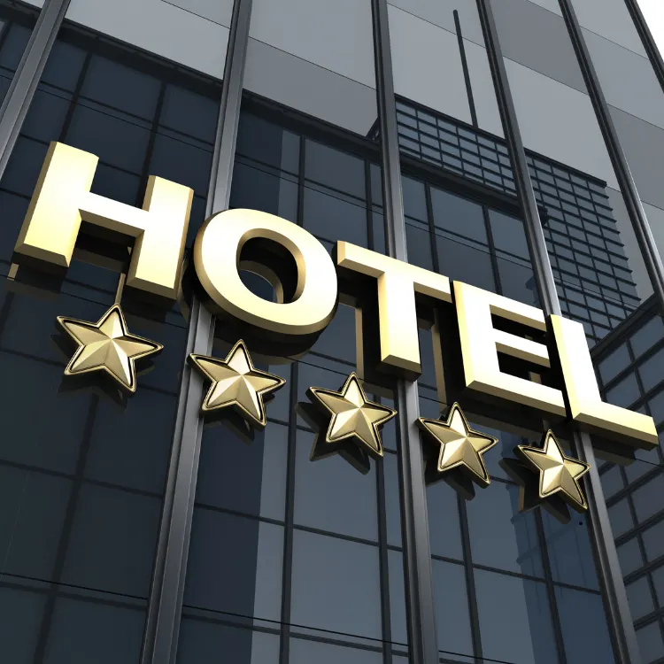 Five-star hotel signage — luxury stays in Tunisia